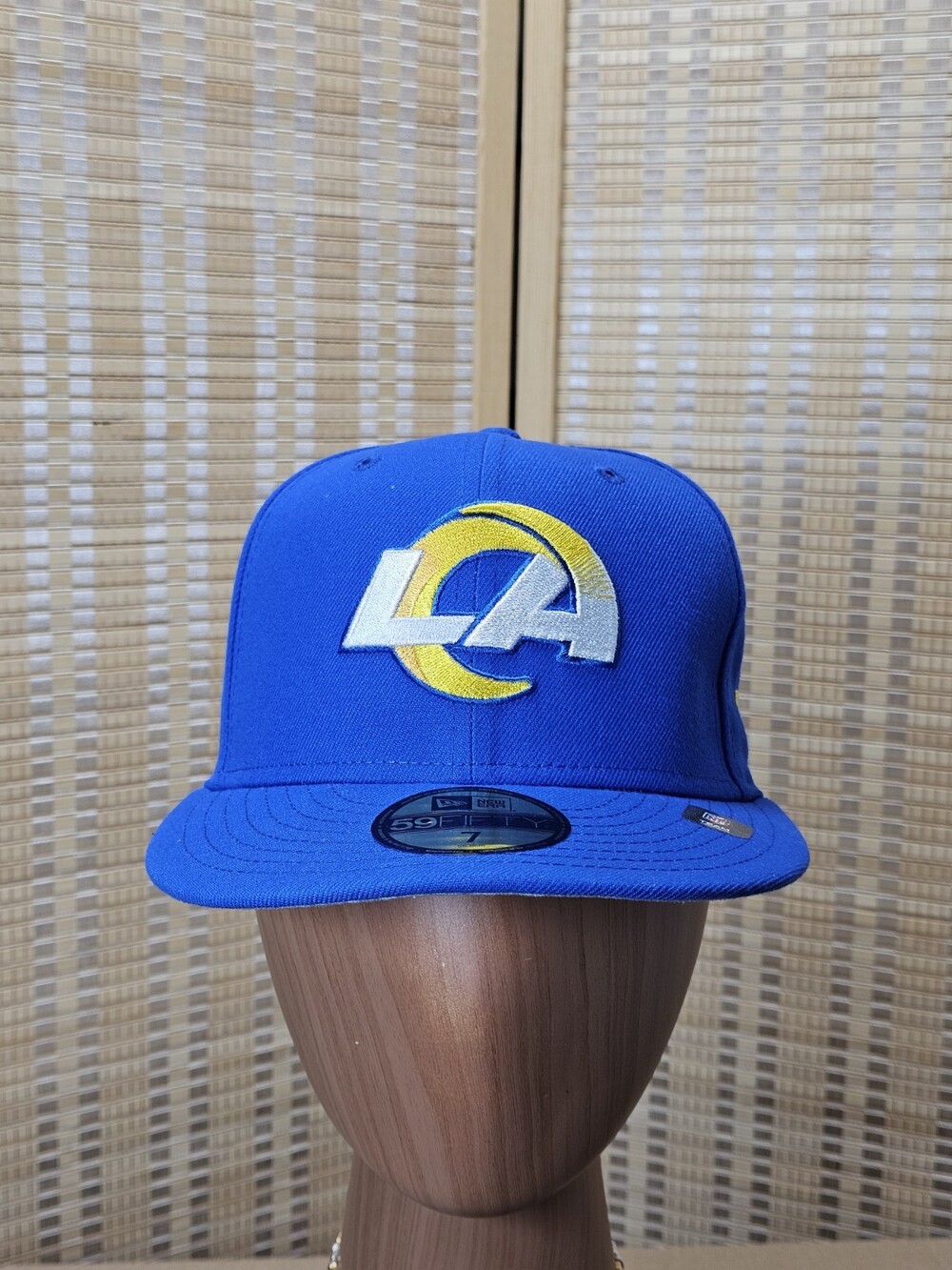 New Era Los Angeles Rams 59FIFTY Fitted Hat Royal Blue Size 7 NFL New